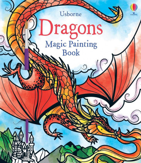 Carte magica de pictat doar cu apa, Magic Painting Dragons, Usborne 3+