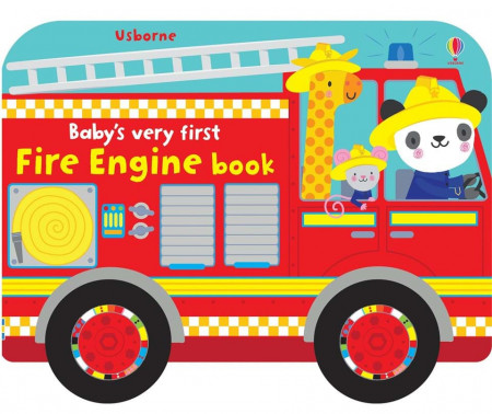Carte pentru bebelusi cu rotite mobile, Baby's very first fire engine book, Usborne
