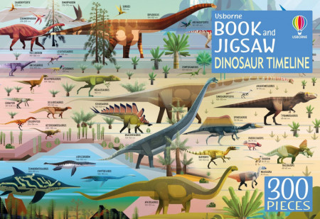 Carte si puzzle 300 piese, Dinosaur Timeline Book and Jigsaw, Rachel Firth