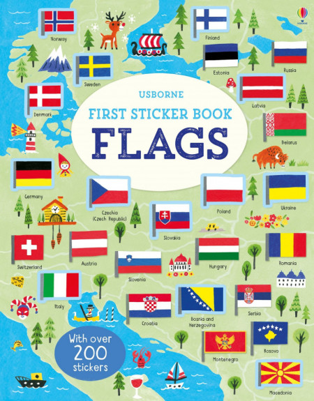 First Sticker Book Flags, 3+, Usborne