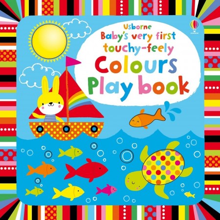 Baby's very first touchy-feely colours playbook, carte senzoriala pentru bebelusi, Usborne
