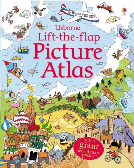 Carte cu multe clapete pentru copii curiosi, Lift the flap picture atlas, usborne