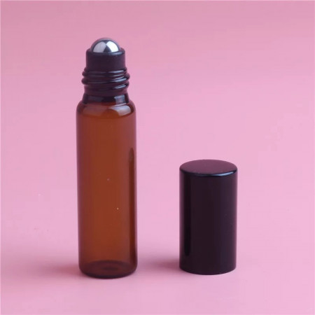 Recipient roll-on din sticla, cu bila metalică, pentru prepararea blendurilor și dilutiilor