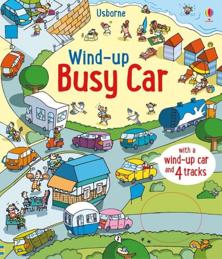 Wind up busy car, carte cu jucărie, usborne