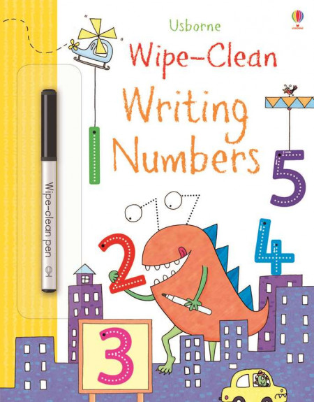 Carte cu marker de tip "scrie si sterge", Wipe-clean writing numbers, Usborne