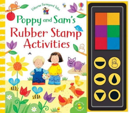 Poppy and Sam’s rubber stamp activities, carte de pictat cu degetele și stampile, usborne