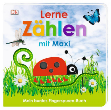 Carte in limba germana, senzoriala, invata sa numeri cu Maxi, Mein buntes Fingerspuren-Buch. Lerne zählen mit Maxi, dk, 1+
