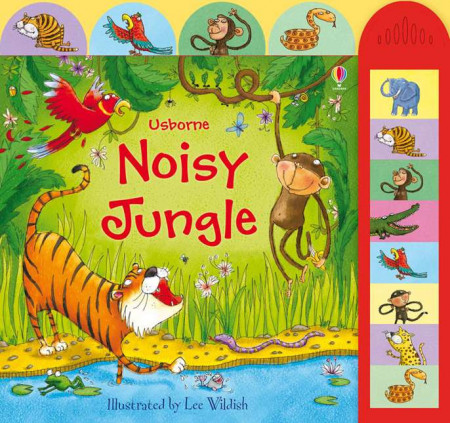 Carte sonora Noisy jungle, cu animale din jungla