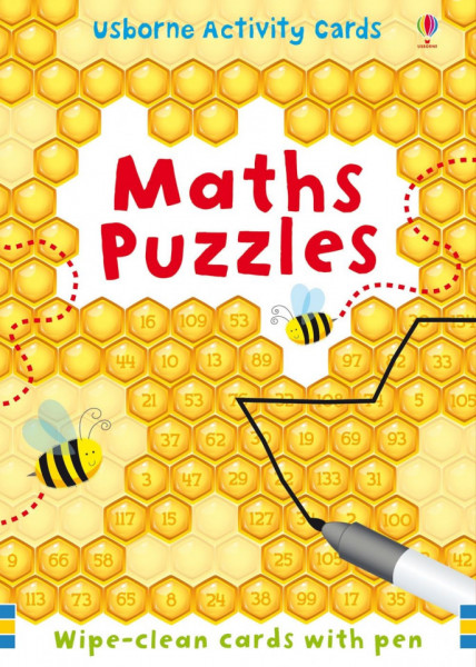 Pachet de carduri wipe and clean, de tip scrie si sterge, Maths Puzzles