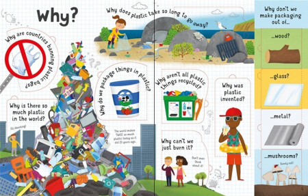 Carte cu multe clapete pentru copii curiosi, Lift-the-Flap Questions and Answers About Plastic, Usborne