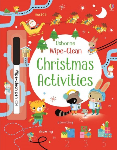 Wipe-clean Christmas activities, carte scrie si sterge la nesfarsit, usborne