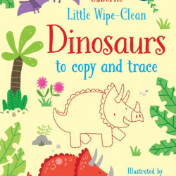 Carte de tip scrie si sterge la nesfarsit, cu marker inclus, Little wipe-clean dinosaurs to copy and trace, Usborne