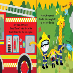 Carte pentru bebelusi cu rotite mobile, Baby's very first fire engine book, Usborne
