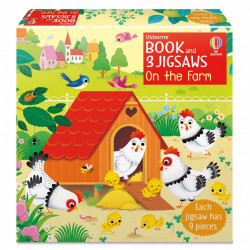 Carte si 3 puzzle-uri, Book and 3 Jigsaws: On the Farm Sam Taplin