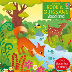 Carte si 3 puzzle-uri, Woodland jigsaw, Usborne, 3+