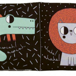 Carte textila pentru bebelusi, Crinkle Jungle book, Concertina