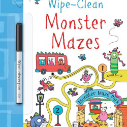 Carte cu marker de tip "scrie si sterge", Wipe-clean Monster mazes, Usborne