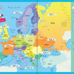 Carte și puzzle, Europe atlas jigsaw and picture book, usborne