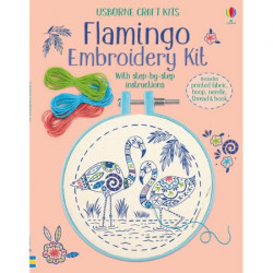 Kit "Embroidery kit: Flamingo" de Lara Bryan, 7 ani+, Usborne