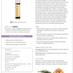 Thinker touch, roll-on cu uleiuri esențiale pentru copii, pentru motivare, focus, concentrare, 10ml, doterra