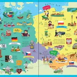 Carte și puzzle, Europe atlas jigsaw and picture book, usborne