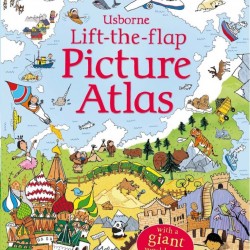 Carte cu multe clapete pentru copii curiosi, Lift the flap picture atlas, usborne