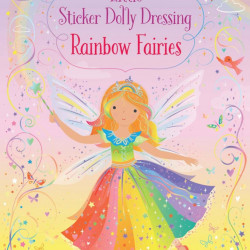 Carte cu stickere, Little Sticker Dolly Dressing Rainbow Fairy, Usborne, 3+