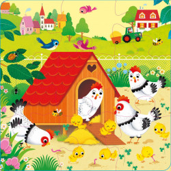 Carte si 3 puzzle-uri, Book and 3 Jigsaws: On the Farm Sam Taplin