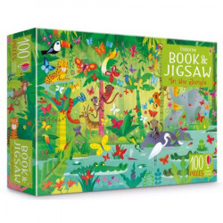 Puzzle "In the jungle puzzle book and jigsaw", 5 ani+, Usborne
