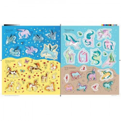 Set Carte si Puzzle de activitati "Unicorns sticker book and jigsaw", 5 ani+, Usborne