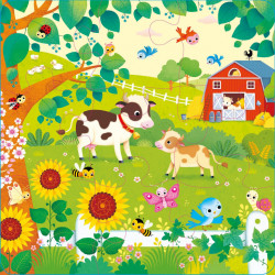 Carte si 3 puzzle-uri, Book and 3 Jigsaws: On the Farm Sam Taplin