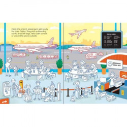 Carte de colorat "Airport" de Simon Tudhope, 3 ani+, Usborne