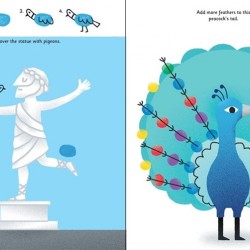 Fingerprint activities: Animals, carte cu tușiera, 7 culori, de pictat cu degetele, usborne