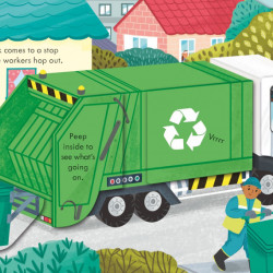 Peep Inside How a Recycling Truck Works Lara Bryan, Usborne, 3+