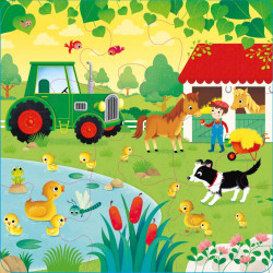 Carte si 3 puzzle-uri, Book and 3 Jigsaws: On the Farm Sam Taplin