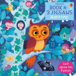 Carte si 3 puzzle-uri, Night Time, Usborne, 3+