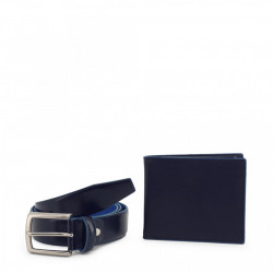 Set curea si portofel, barbati, Made in Italia, LUCIO, Bleumarin