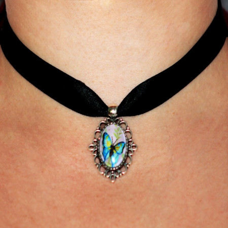 Colier "Choker fluture"