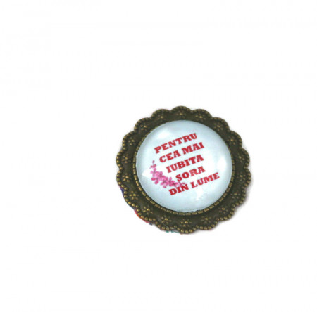 Brosa floricica personalizata pentru sora