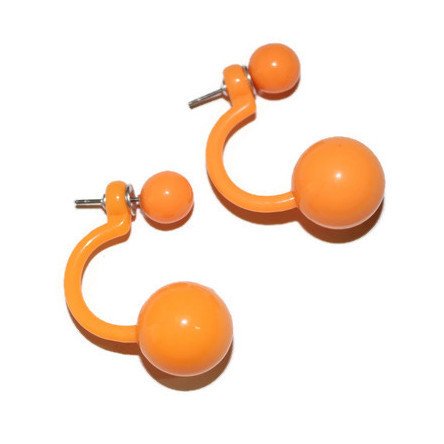 Cercei "Double pearl" portocalii M1