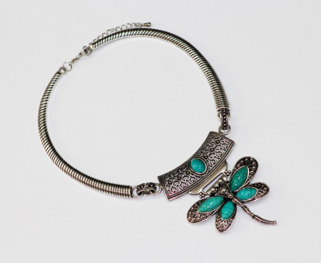 Colier vintage libelula turcoaz