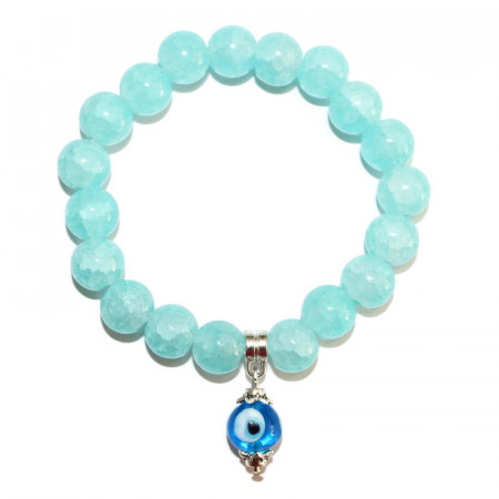 Bratara amuleta protectoare Evil Eye cu accesorii metalice