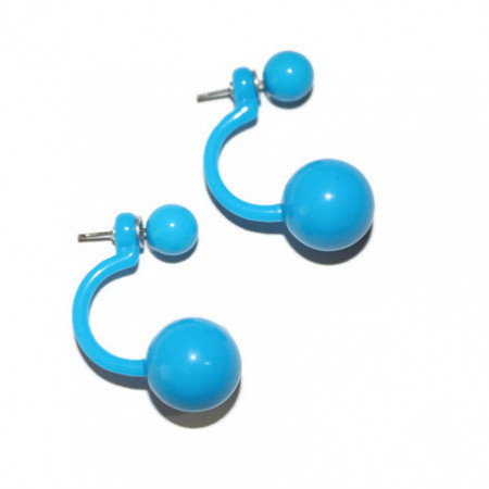 Cercei "Double pearl" bleu M1