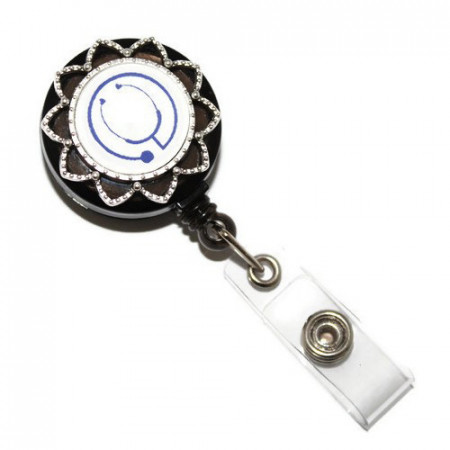 Accesoriu ecuson stetoscop albastru - stea argintie