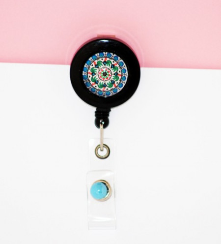 Accesoriu ecuson cu mandala albastra