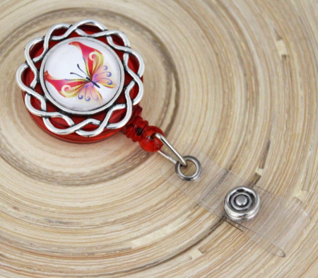 Accesoriu ecuson, personalizat cu fluturas - baza floare argitie