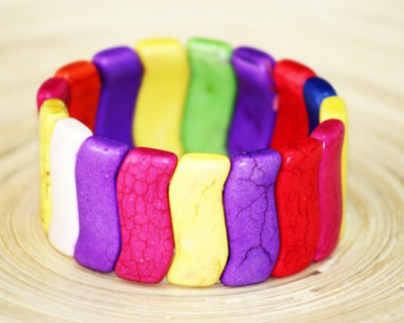 Bratara howlite "Color spring"