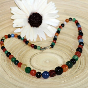 Colier agate colorate