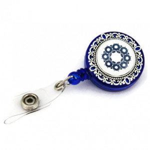 Accesoriu ecuson personalizat cu mandala albastra