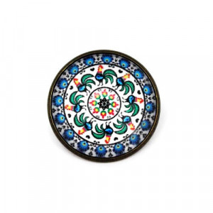 Brosa personalizata cu mandala albastra